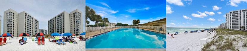 Shoreline Towers beachfront condos in Destin Florida with Gulf beach access and resort pool