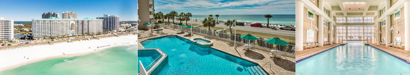 Majestic Sun condos in Miramar Beach Destin Florida with Gulf views, outdoor pool, and indoor pool amenities