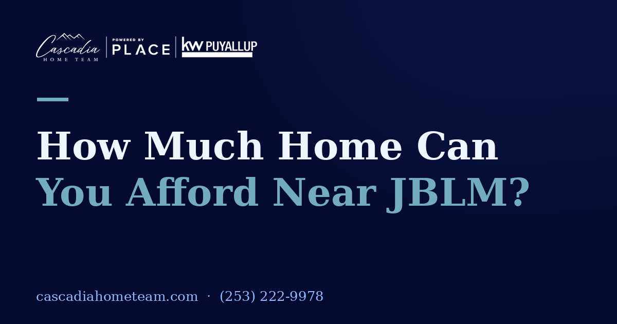 How much home can I afford near JBLM on BAH — Cascadia Home Team, Nancy Lee