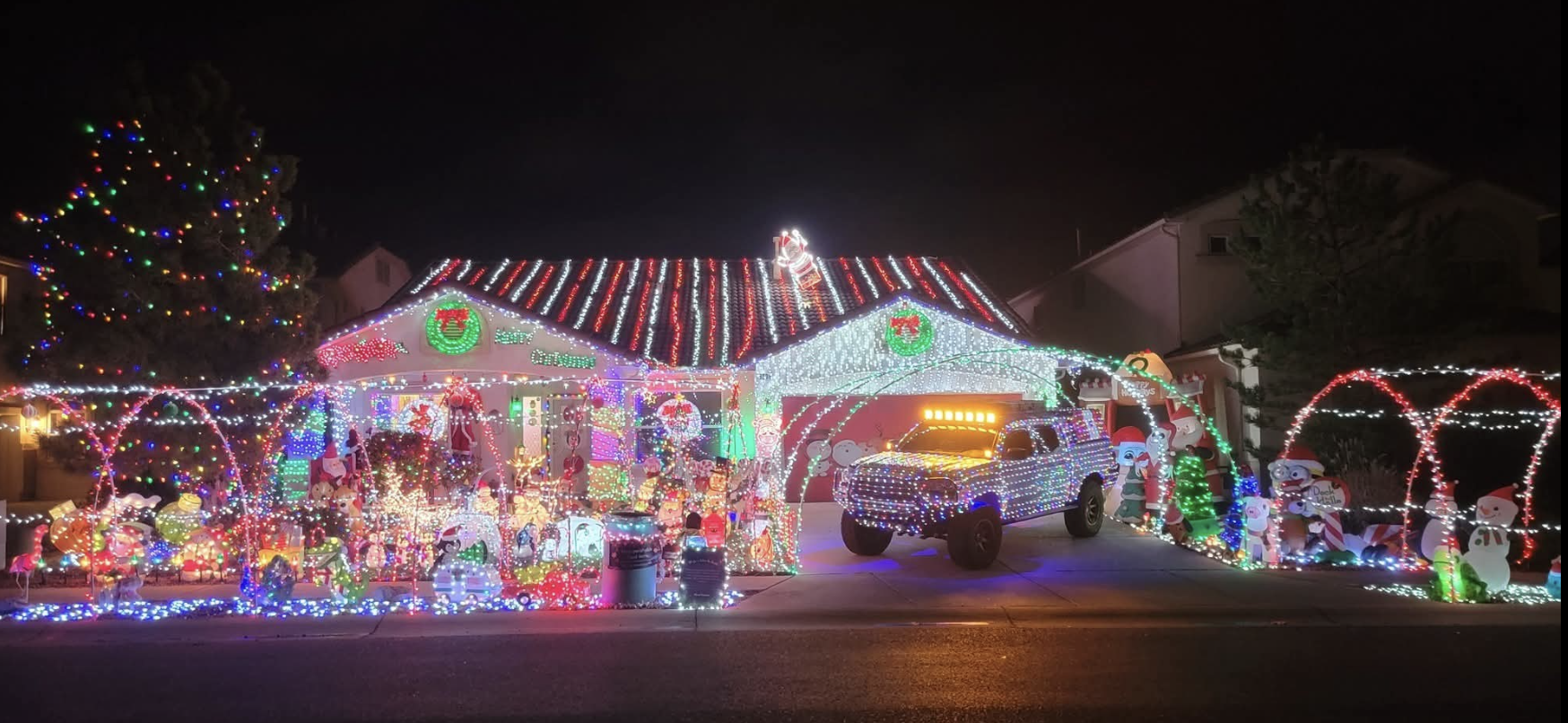 Albuquerque Home Decorated in Christmas Lights