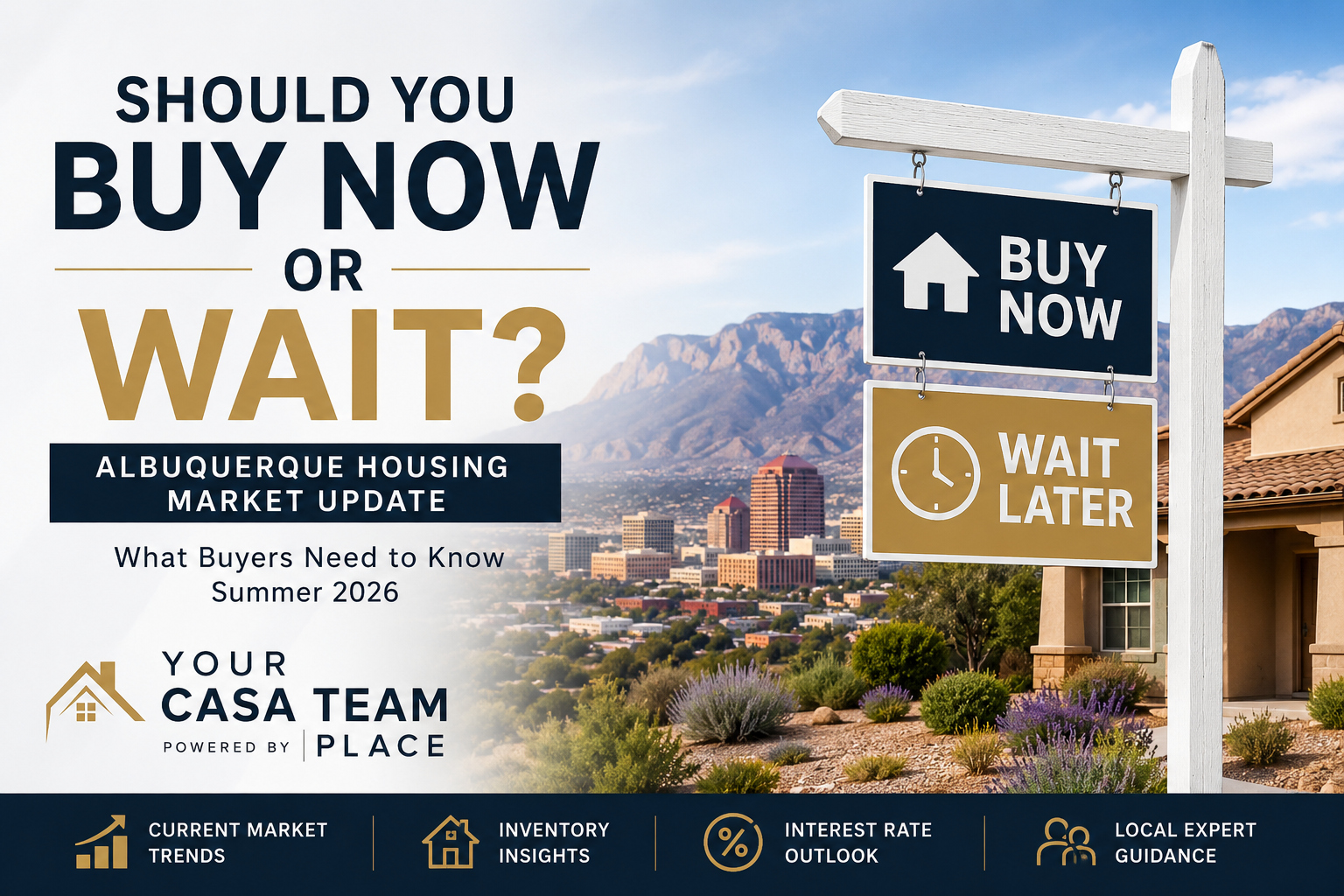 Should You Buy a Home Now or Wait? Albuquerque Housing Market Update header image.