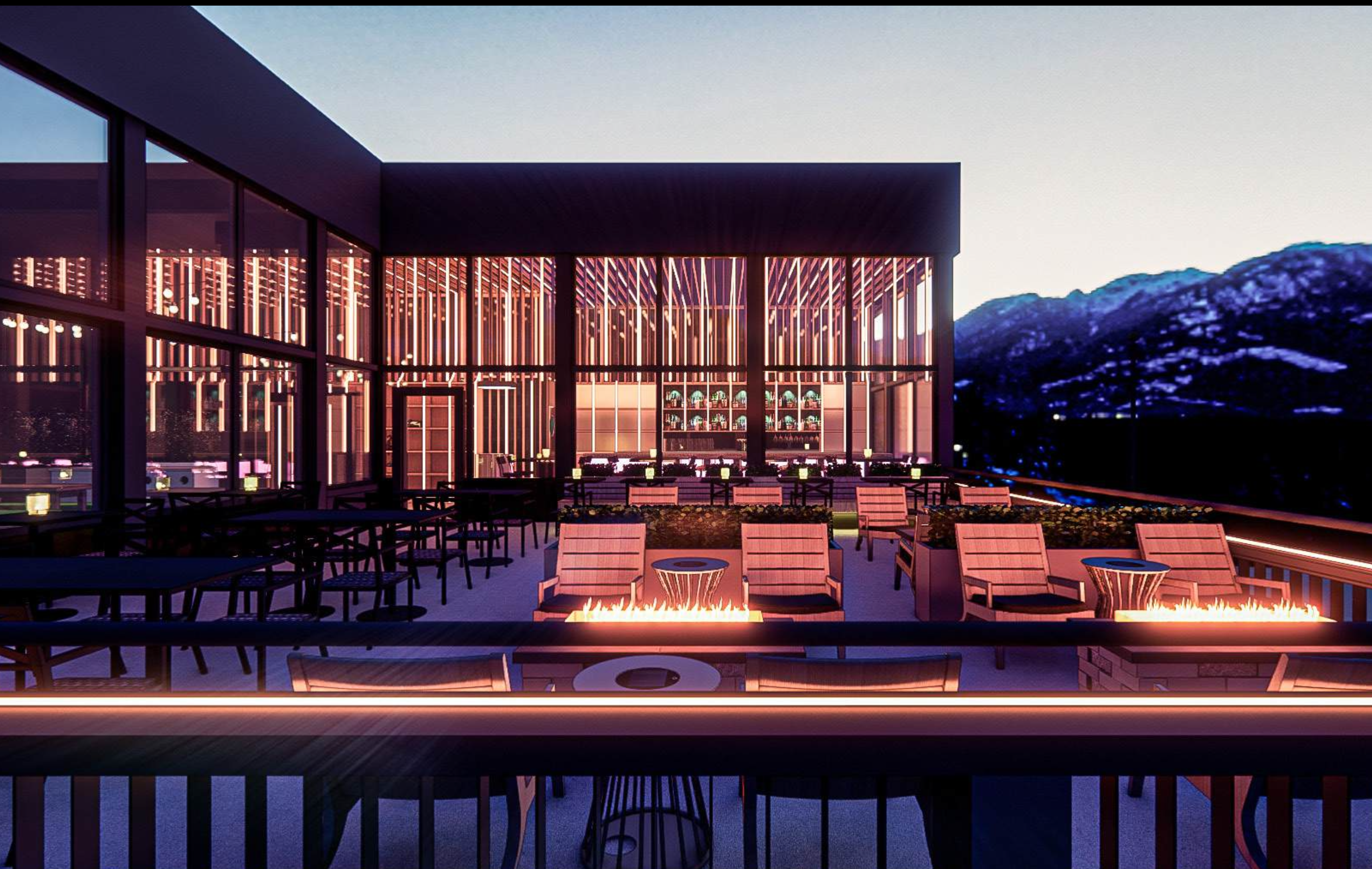 APEX Club rendering of mid-mountain lounge at Gold Coast