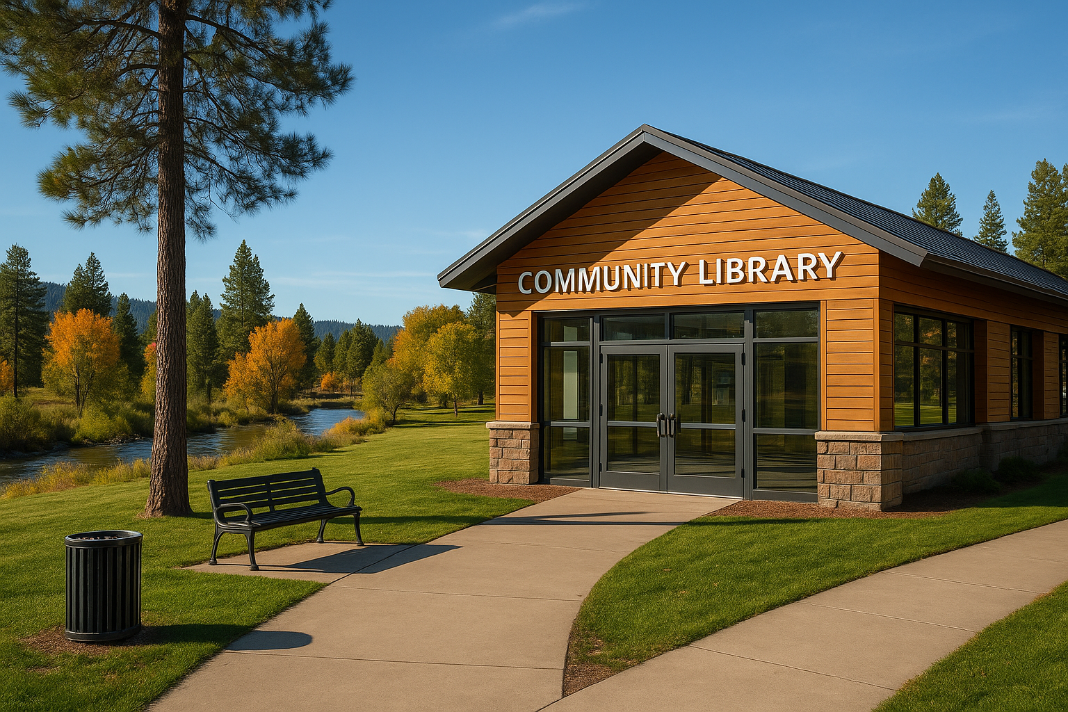 Ai image of a community library