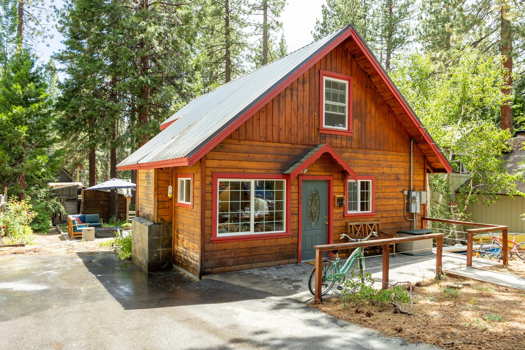 Exterior view of 8660 Dolly Varden Ave in Kings Beach, CA — a Tahoe retreat near the lake.