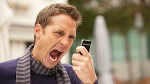 Yelling at phone