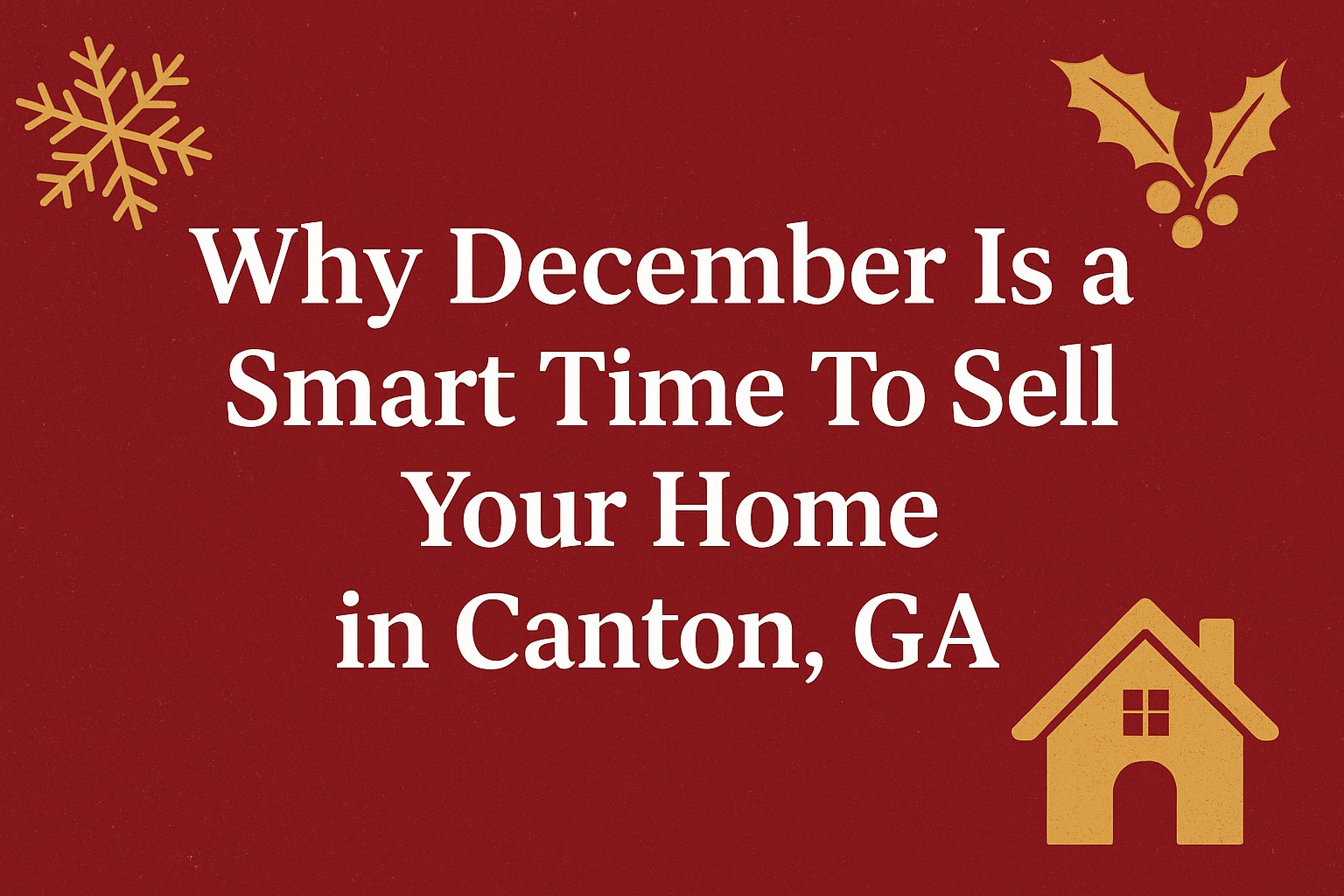 Why December Is a Smart Time To Sell Your Home in Canton, GA header image.