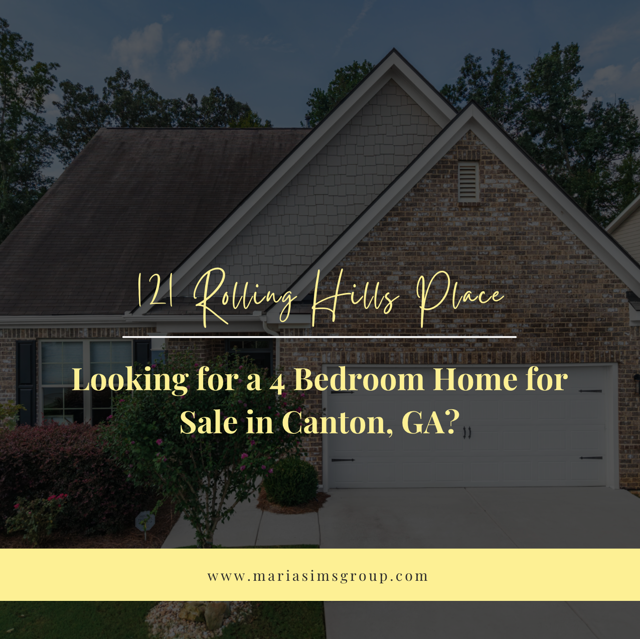 Looking for a 4 Bedroom Home for Sale in Canton, GA? Take a Look at 121 Rolling Hills Place header image.