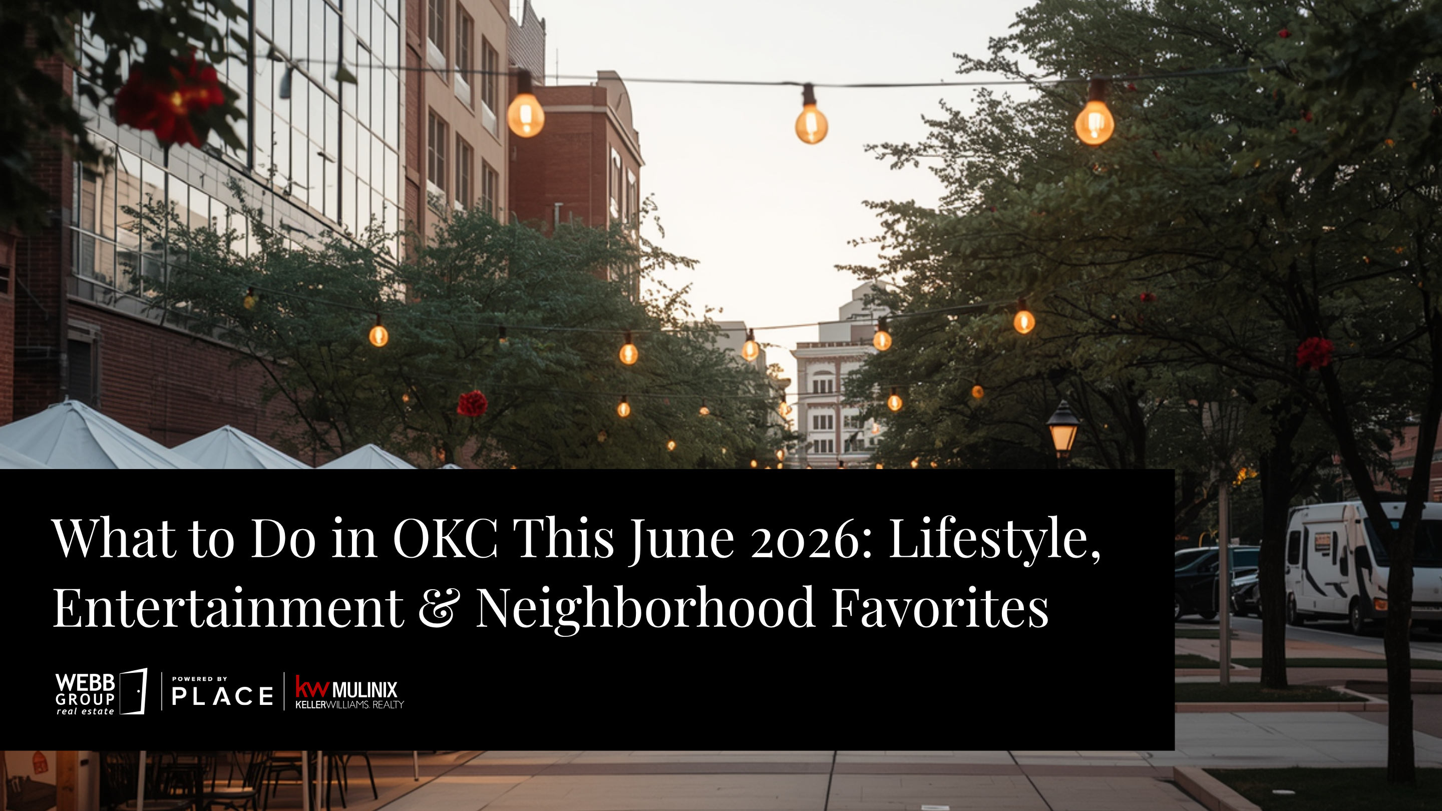 Downtown Oklahoma City summer lifestyle scene representing June 2026 events and neighborhood activity