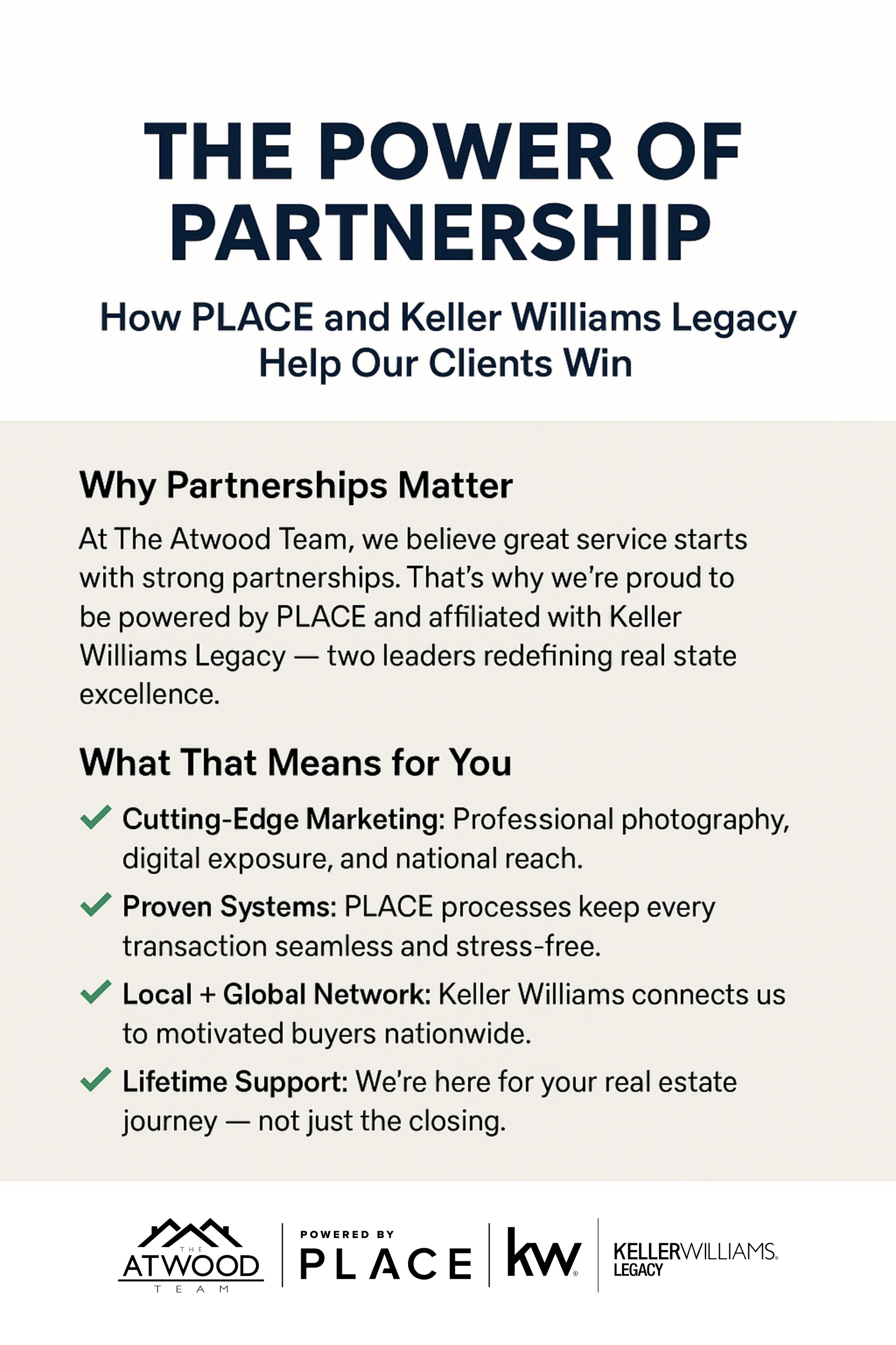 💼 The Power of Partnership: How PLACE and Keller Williams Legacy Help Our Clients Win header image.
