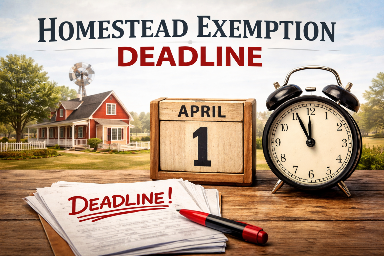 Homestead Exemption Deadline header image.