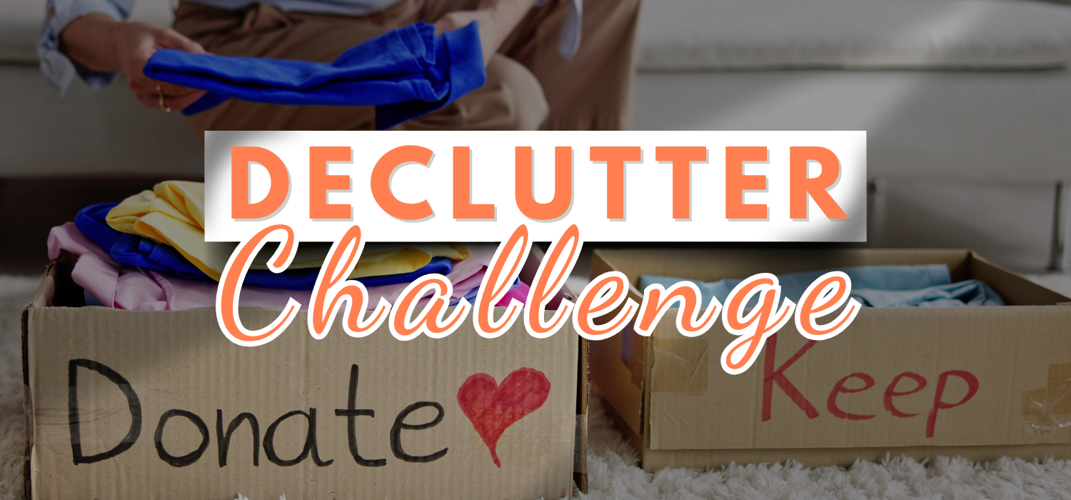 February Declutter Challenge header image.