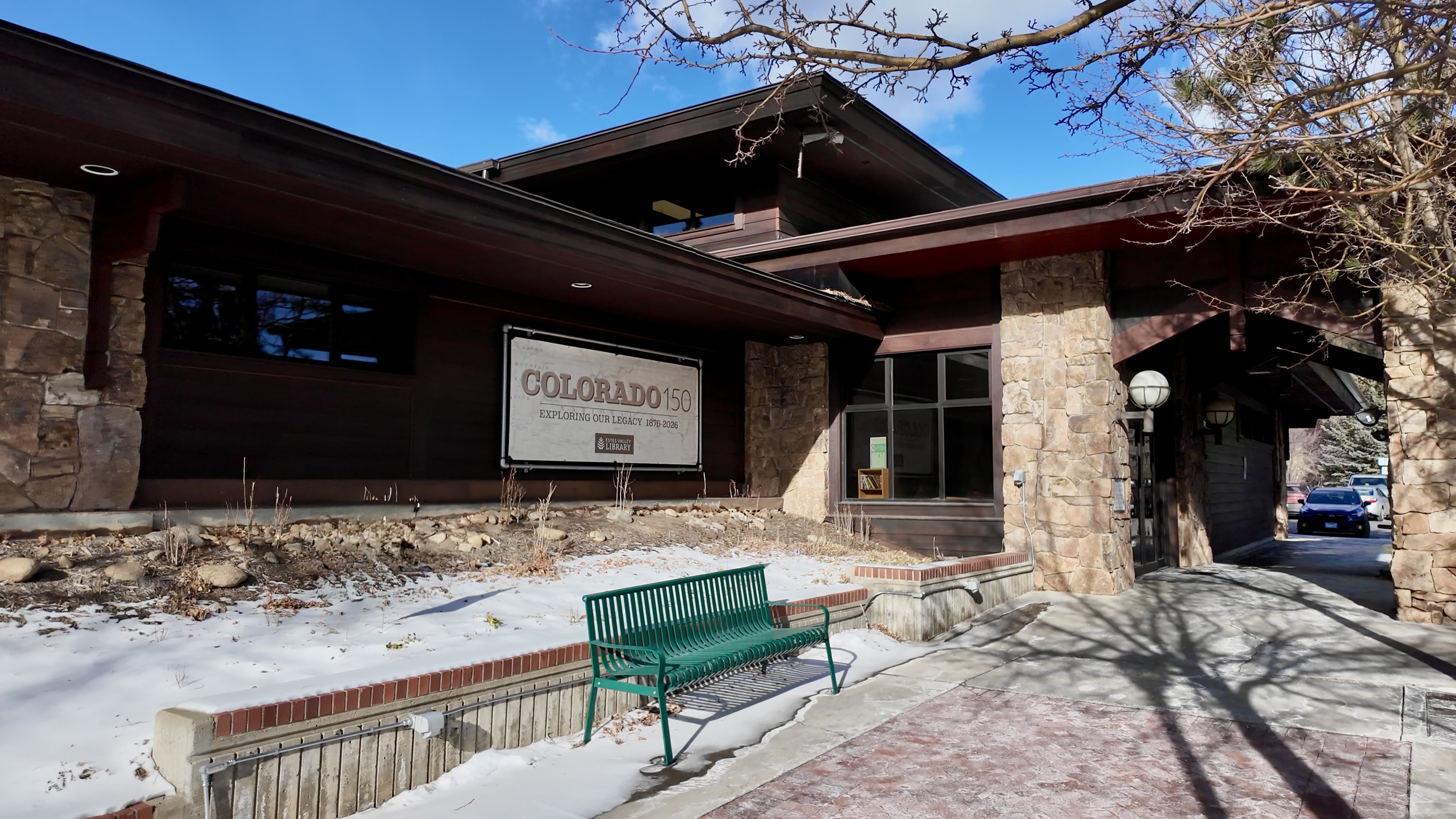 Estes Valley Library exterior in downtown Estes Park Colorado