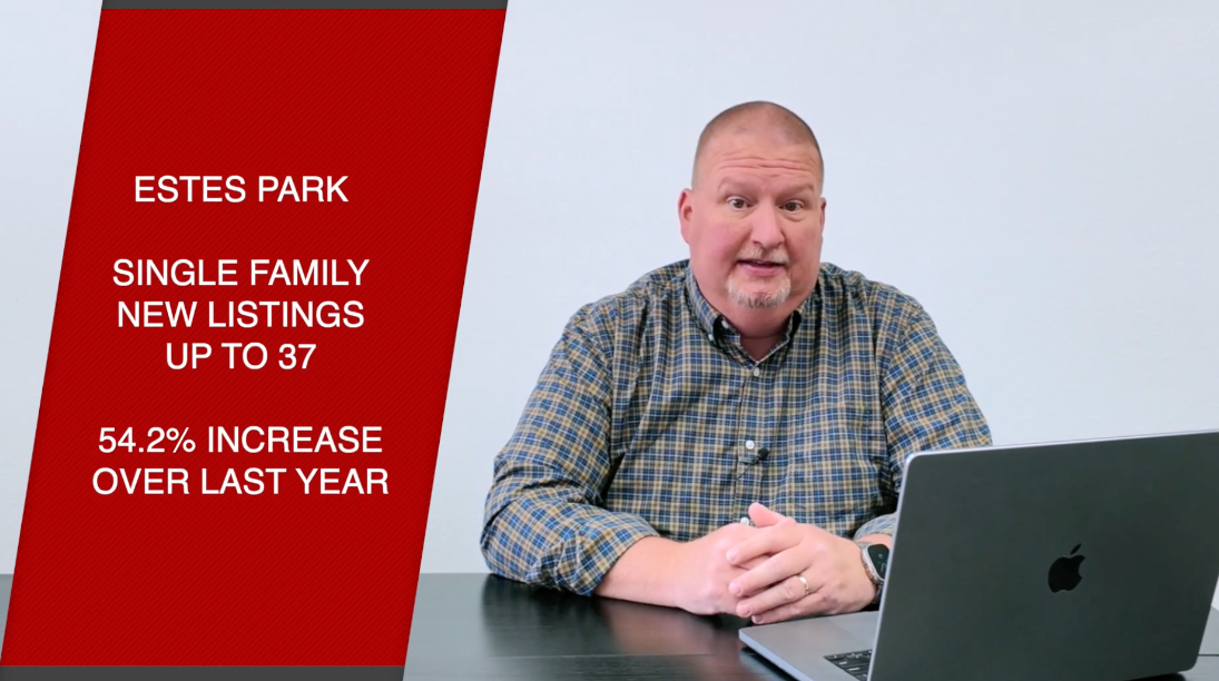 Estes Park mountain community with homes and Rocky Mountain views, June 2025 real estate market update