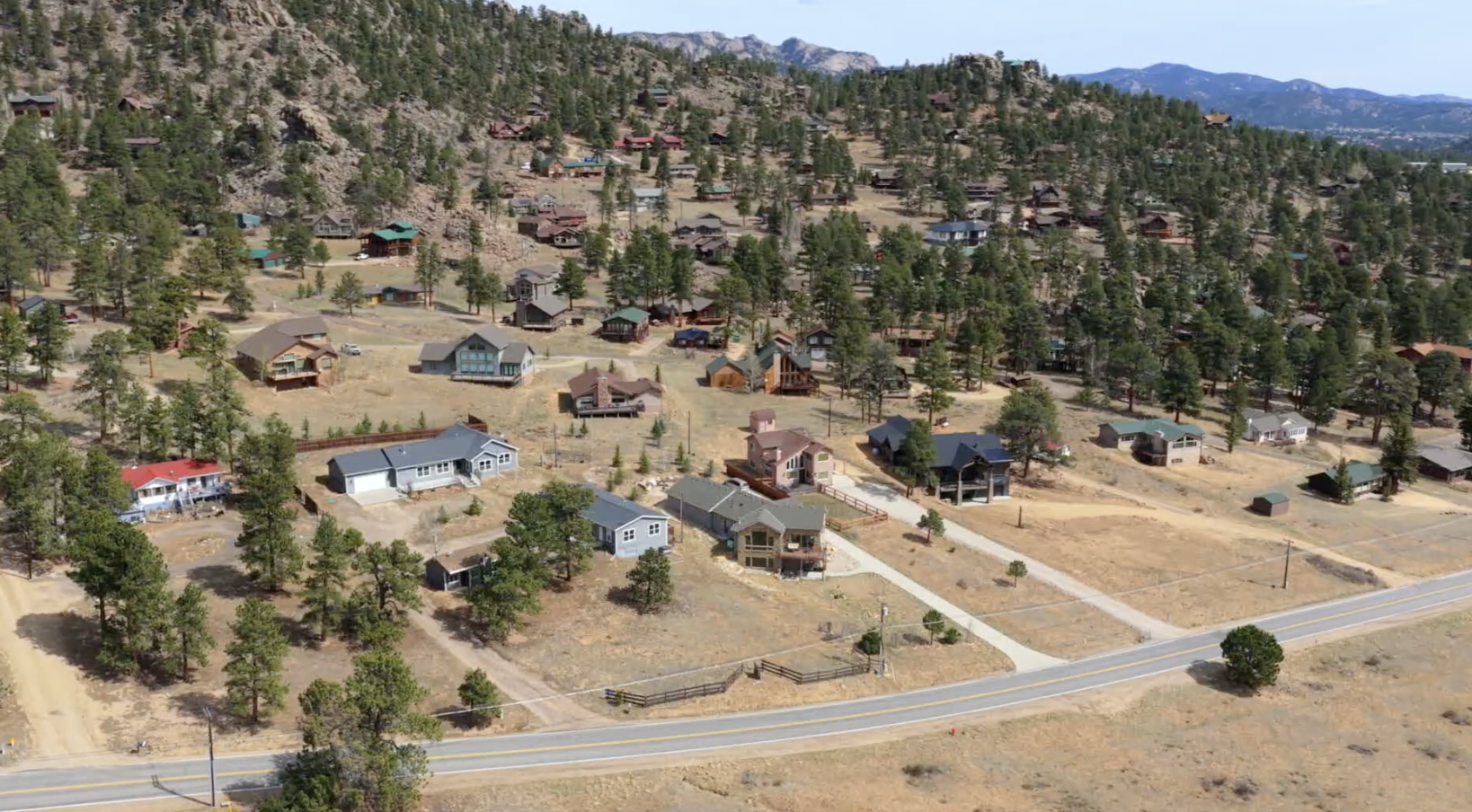 High Drive homes in Estes Park with mountain views and pine forest setting