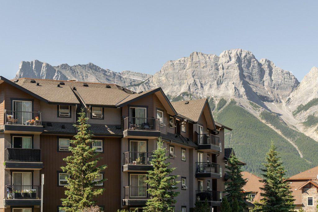 Just Listed: Mountain Living Awaits at 186 Kananaskis Way #216 in Canmore header image.