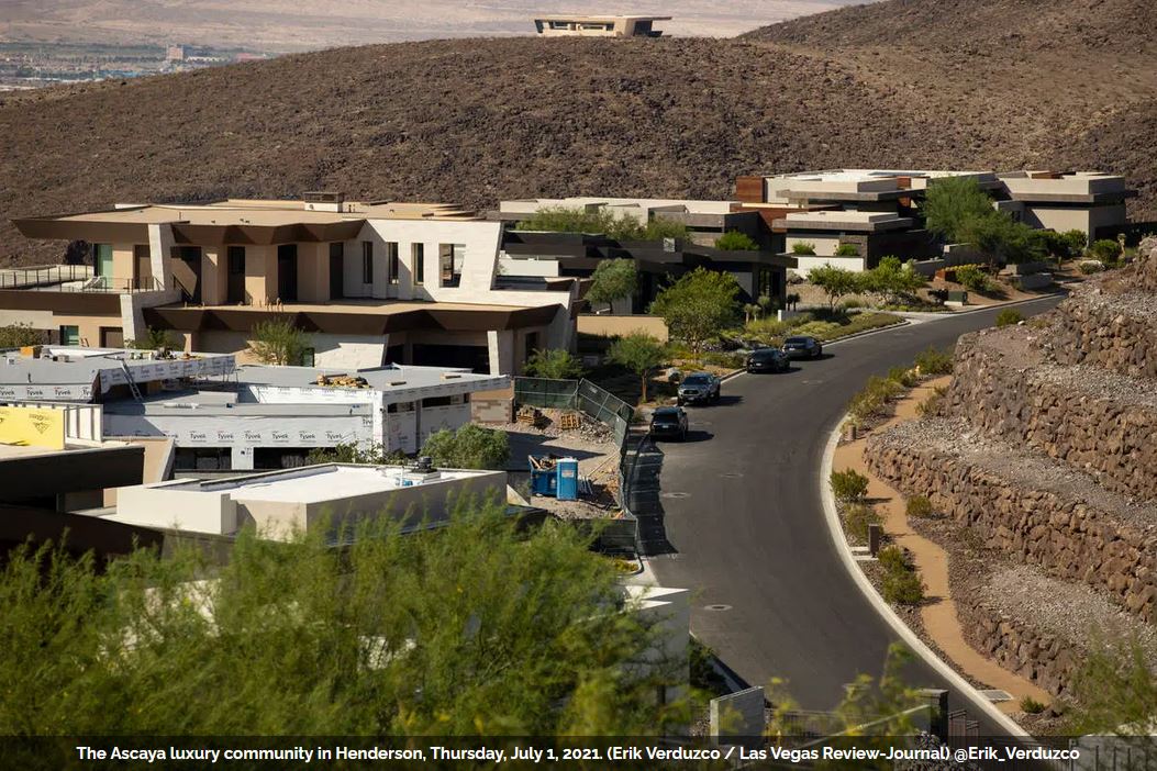 Sales climbing in Henderson luxury mountainside community header image.