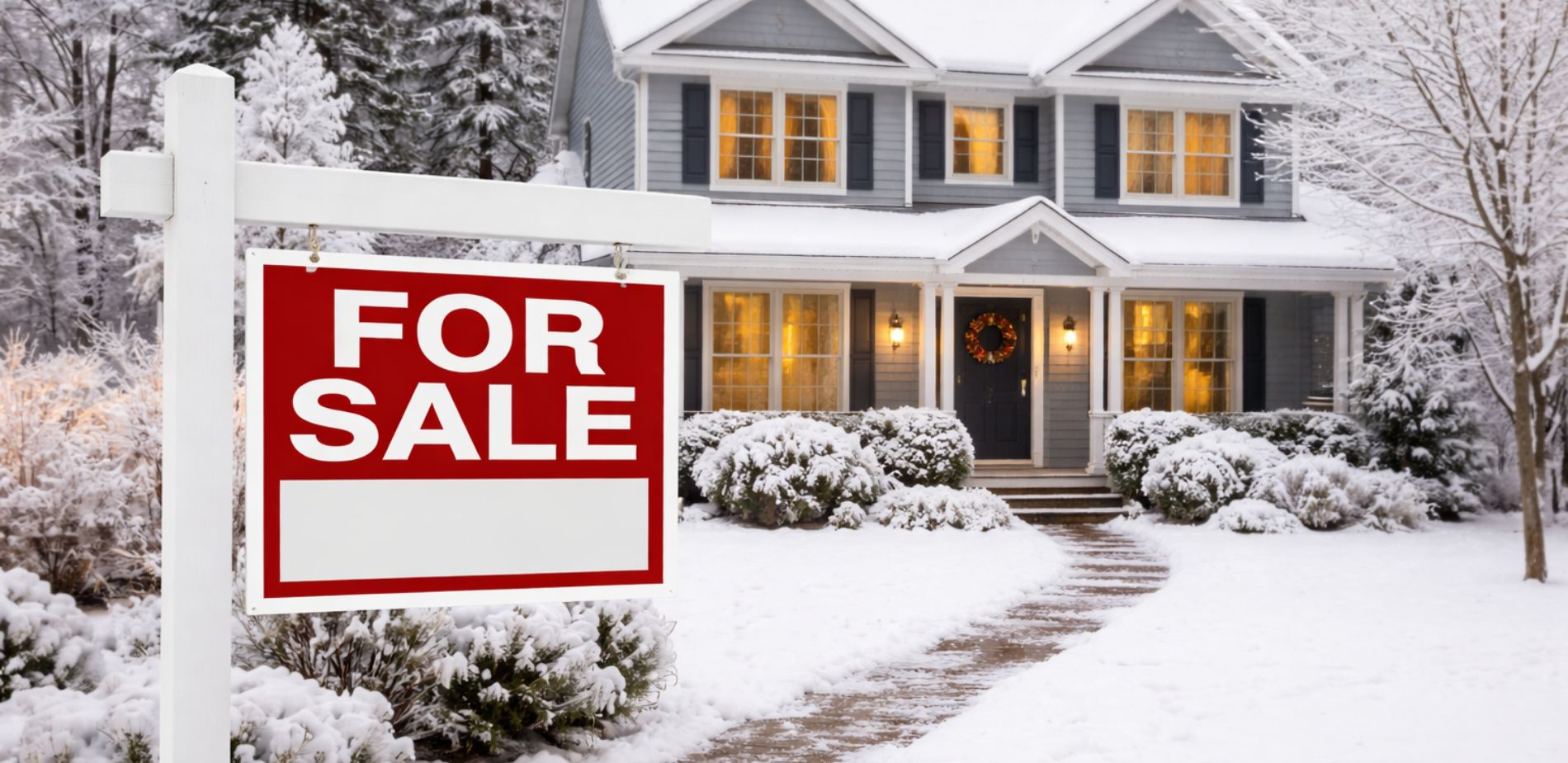 Winter home for sale in Northern Virginia with a for sale sign