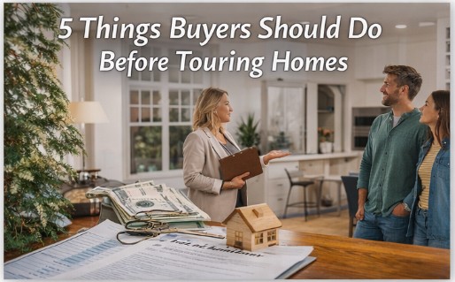 5 Things Buyers Should Do Before Touring Homes header image.