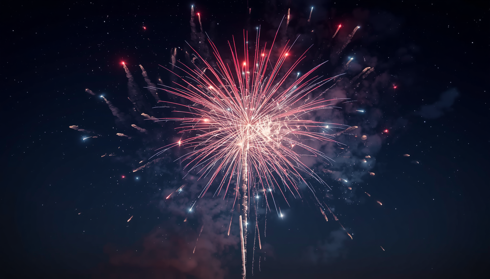 Fireworks in night sky