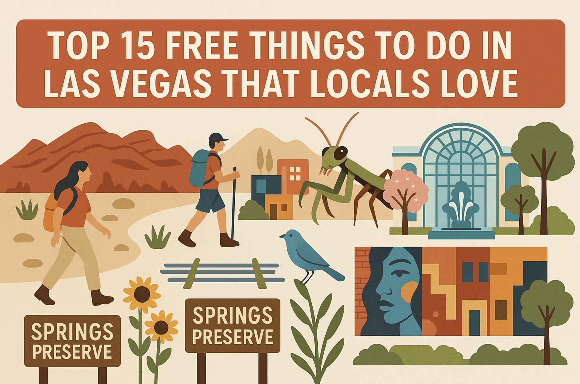 Top 15 Free Things to Do in Las Vegas That Locals Love header image.