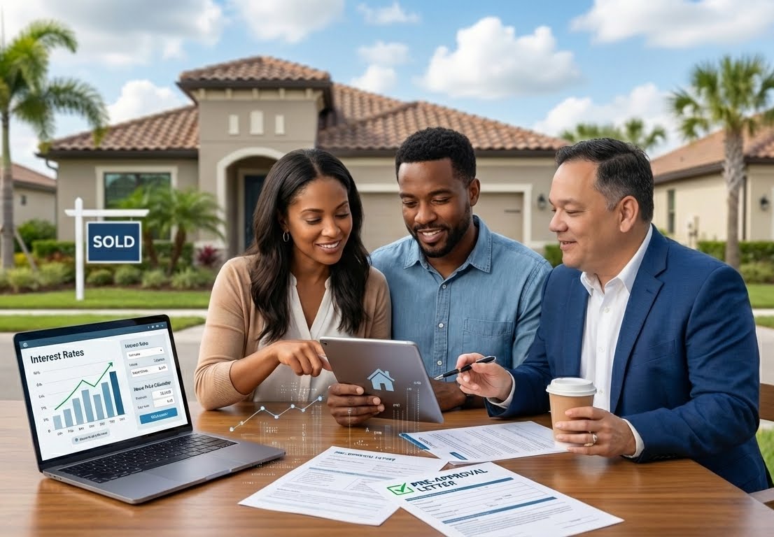 Homebuyer reviewing listings after mortgage pre approval in Davenport Florida