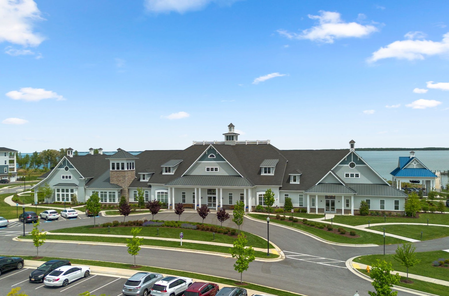 Waterfront clubhouse at Four Seasons at Kent Island 55+ community