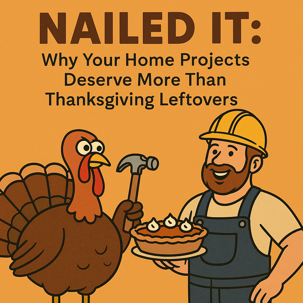 🦃 “Nailed It: Why Your Home Projects Deserve More Than Thanksgiving Leftovers”  By TLT Contracting — Creating Spaces You Love to Live In header image.