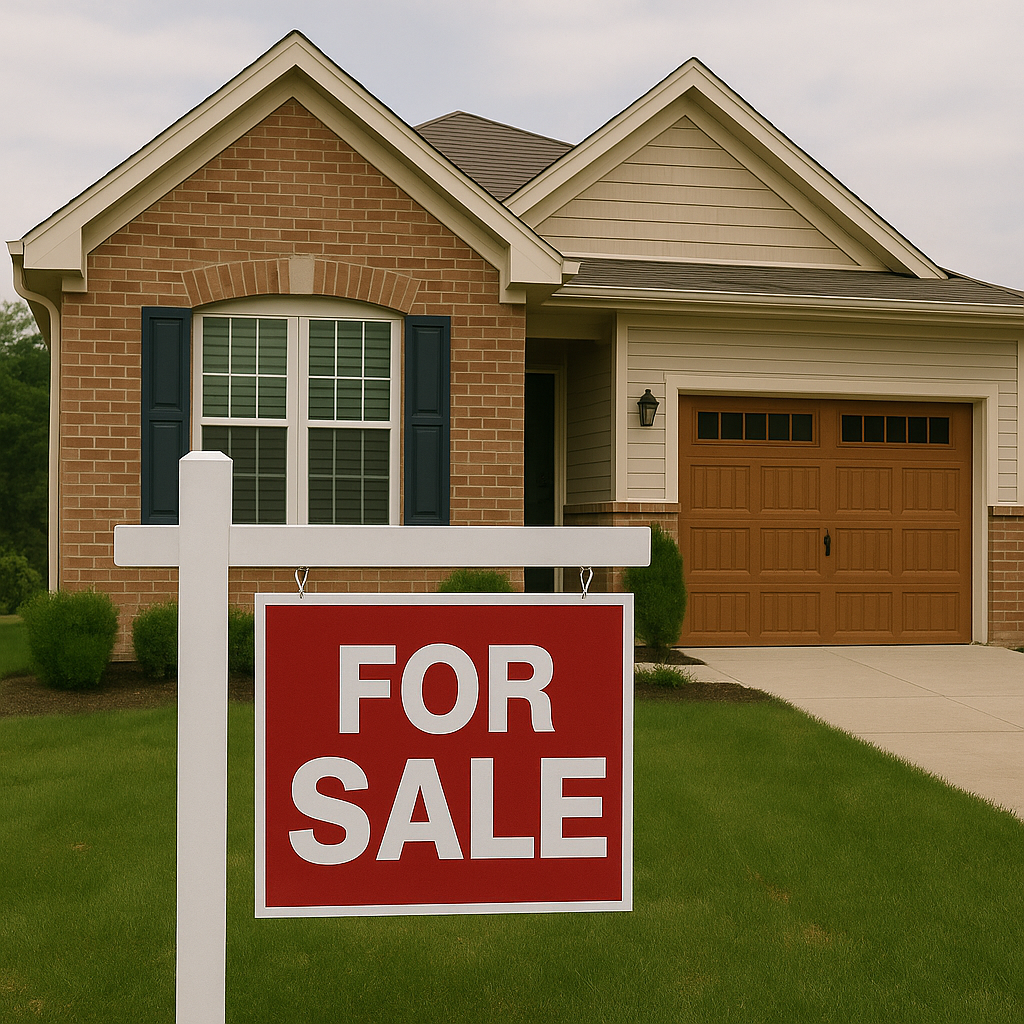 House with for sale sign