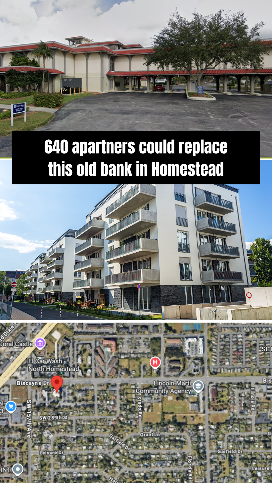 Developers File Plan for 640 Apartments on Former Bank Site in Homestead header image.
