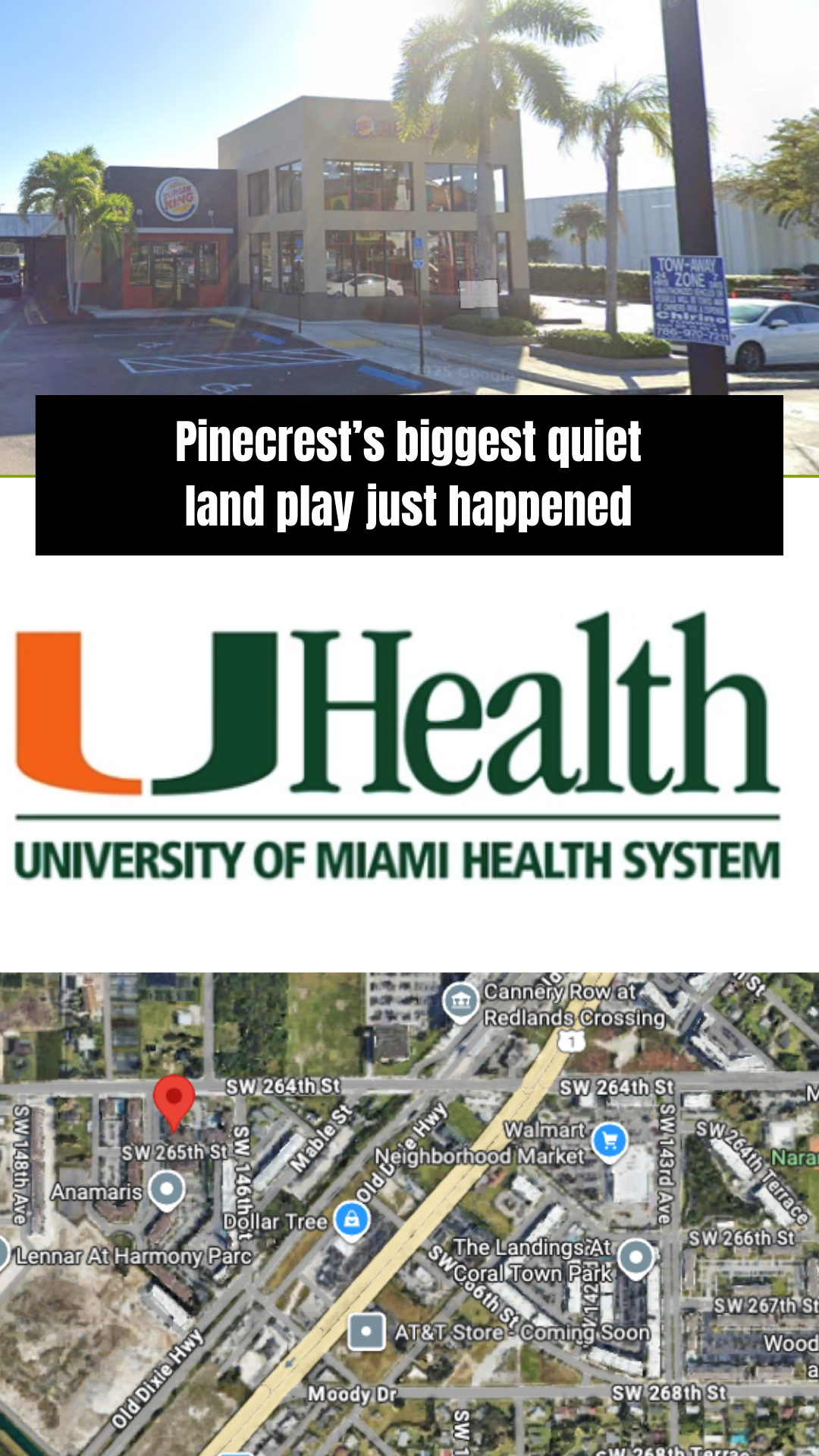 University of Miami’s $7M Burger King Purchase Signals a Major Pinecrest Transformation header image.