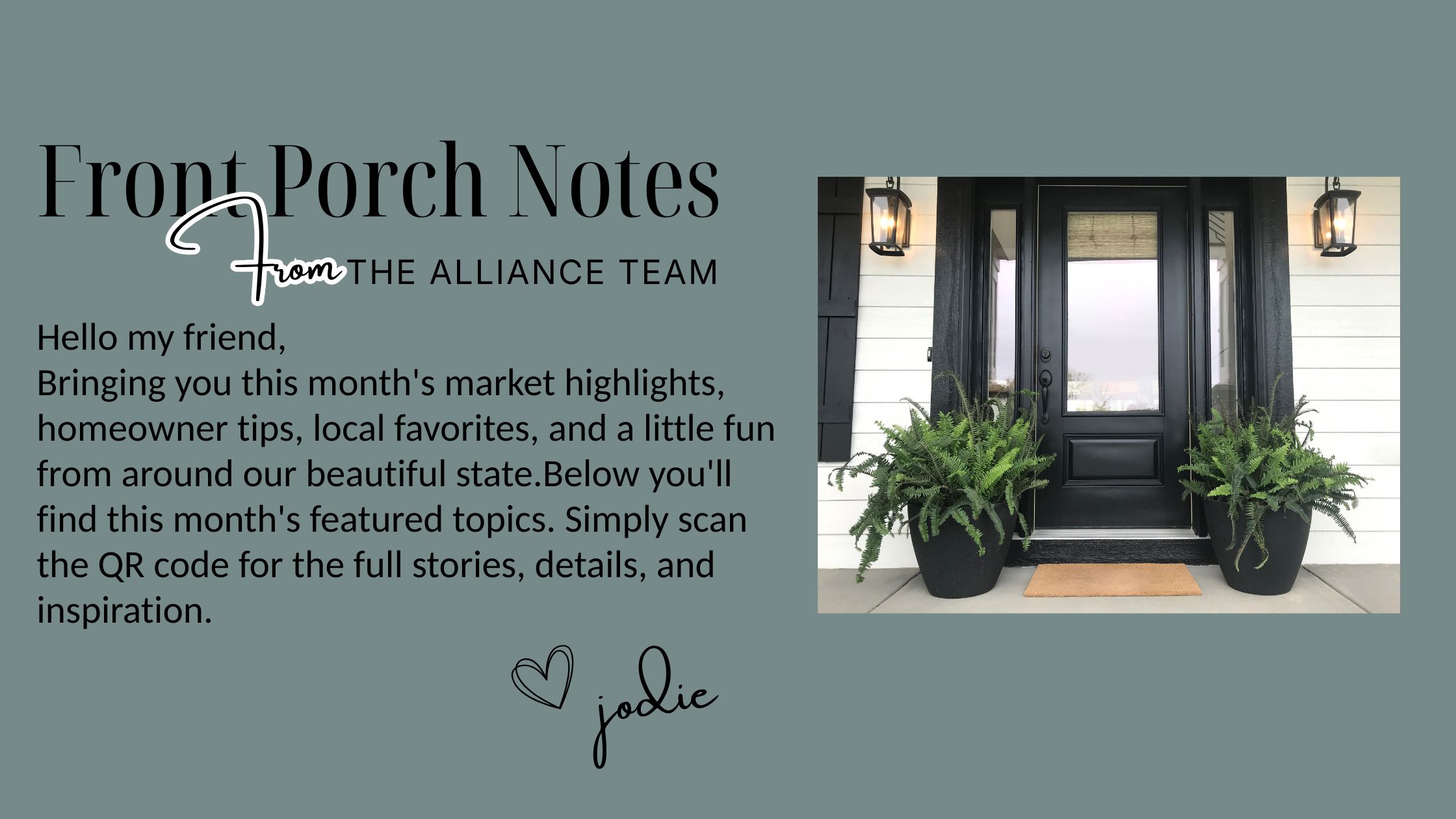 Front Porch Notes - June 2026 header image.