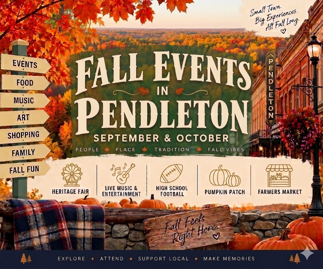 Fall in Pendleton, Indiana: Your Guide to September & October 2026 header image.