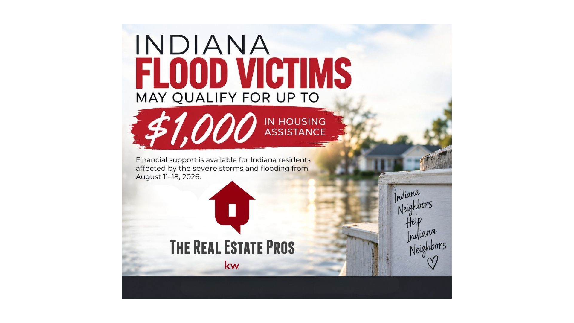Indiana Flood Victims May Qualify for Up to $1,000 in Housing Assistance header image.