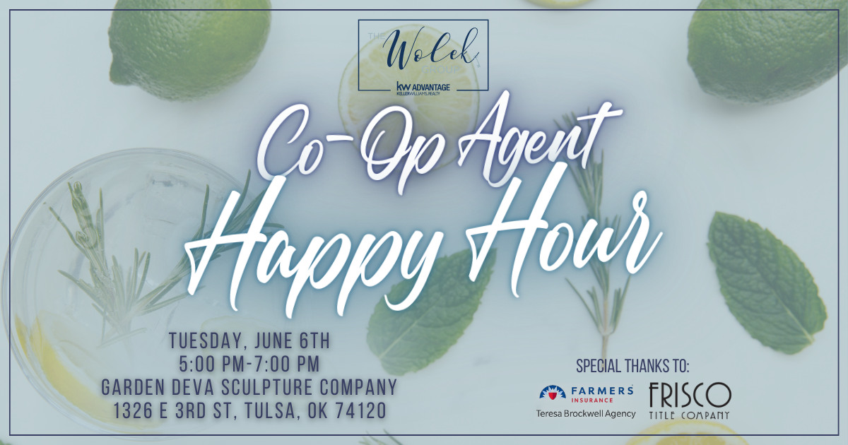 Co-Op Agent Happy Hour | Tulsa Real Estate header image.