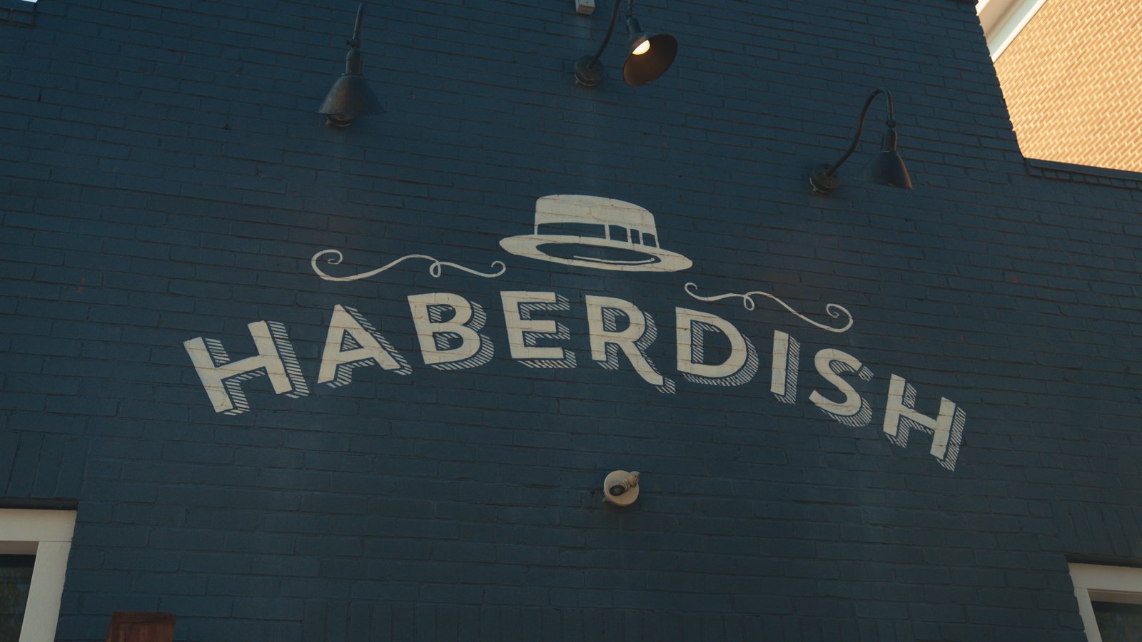 Haberdish sign on its building in NoDa, Charlotte