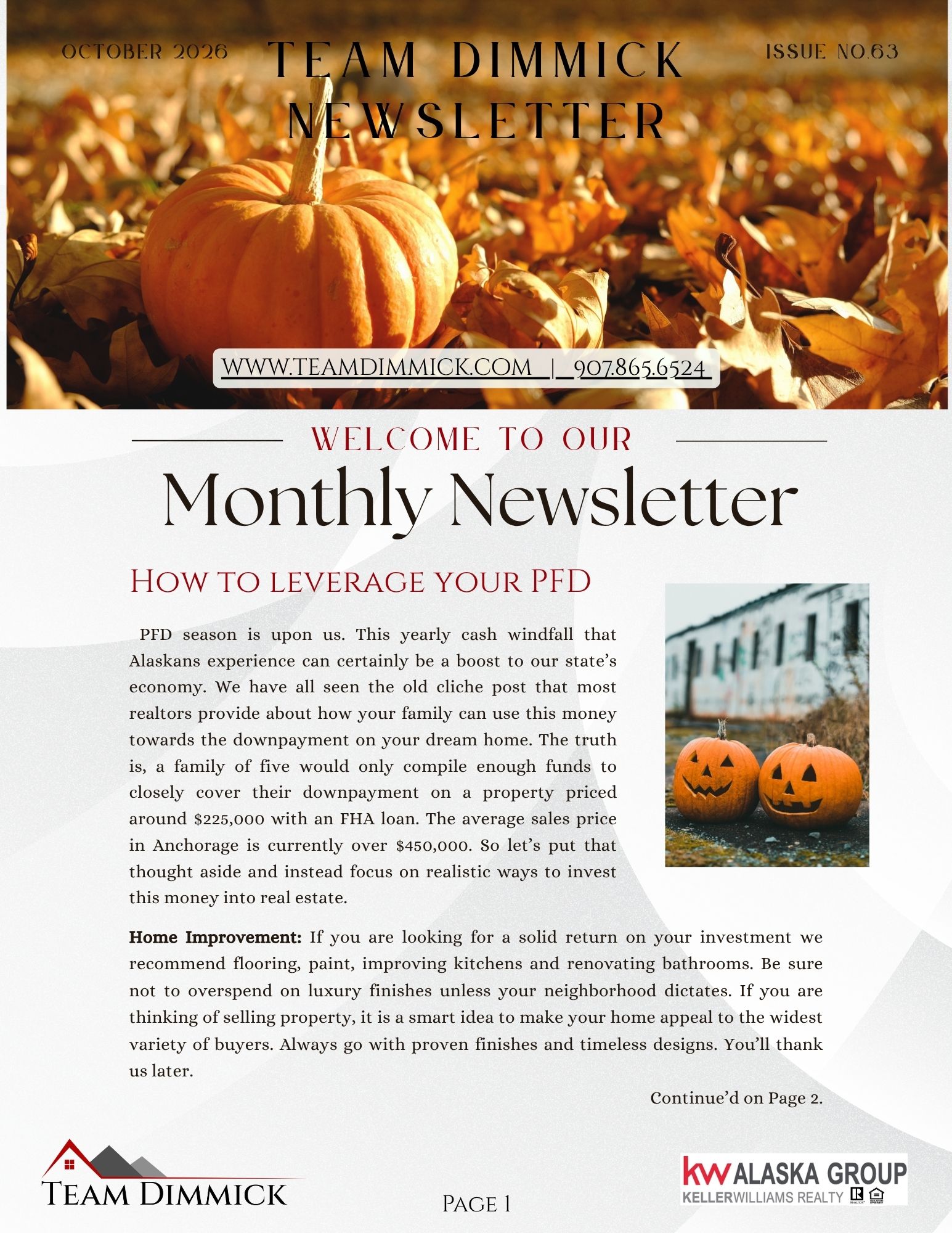 Team Dimmick Newsletter - October 2026