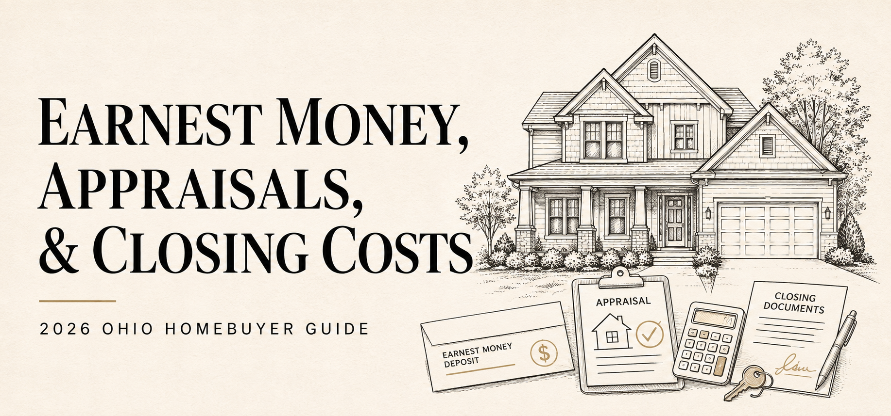 Ohio homebuyer guide explaining earnest money, home appraisals, closing costs, cash to close, disclosure timelines, and buyer safety tips.