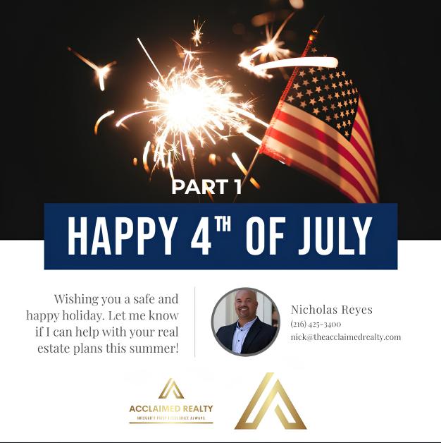 Families gathered at The Commons in Strongsville, Ohio, celebrating the 2026 Fourth of July with patriotic decorations, local food trucks, children's activities, and colorful fireworks illuminating the evening sky.