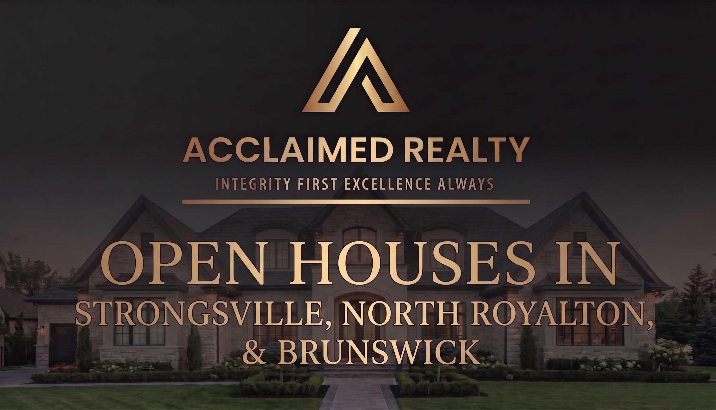 Open houses in Strongsville, North Royalton, and Brunswick, Ohio, on October 10, 2026, featuring Northeast Ohio homes for sale and scheduled viewing times.
