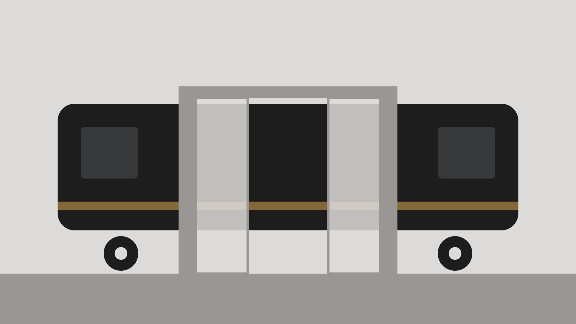 Rendering of a Metro Red Line platform fitted with new glass screen doors designed to prevent track falls.