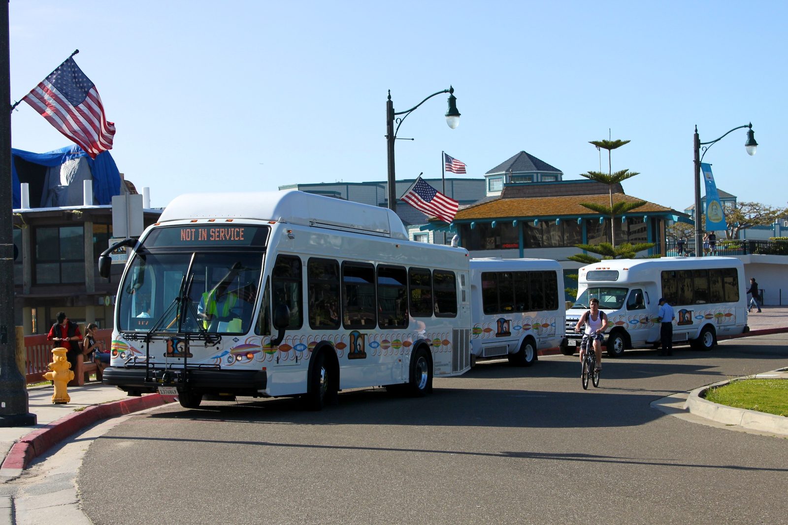Beach Cities Transit buses at the Redondo Beach Pier (2012)