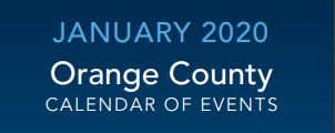 Orange County ~ January Calendar of Events 2020 header image.