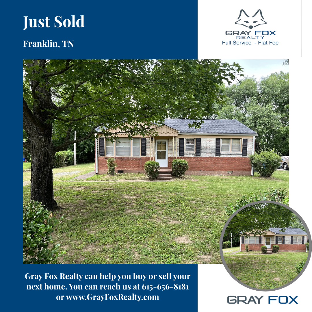 Just Sold! Charming Ranch Home in the Heart of Downtown Franklin header image.