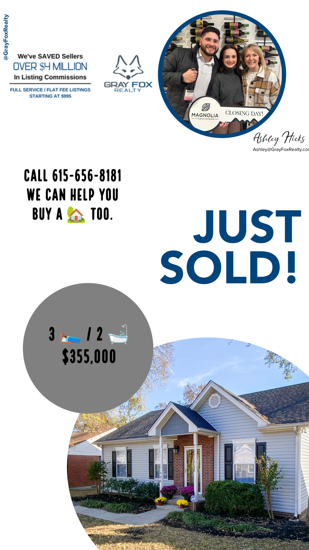 Gray Fox Realty helped a friends adult children buy their 1st home header image.