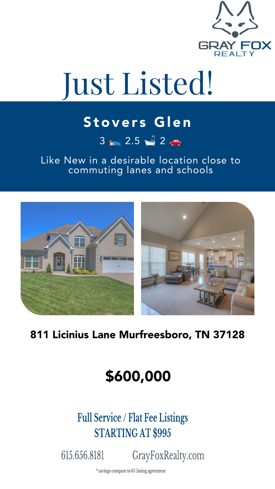 Like new home for sale in Murfreesboro near Blackman Schools and commuter lanes on I-24 header image.