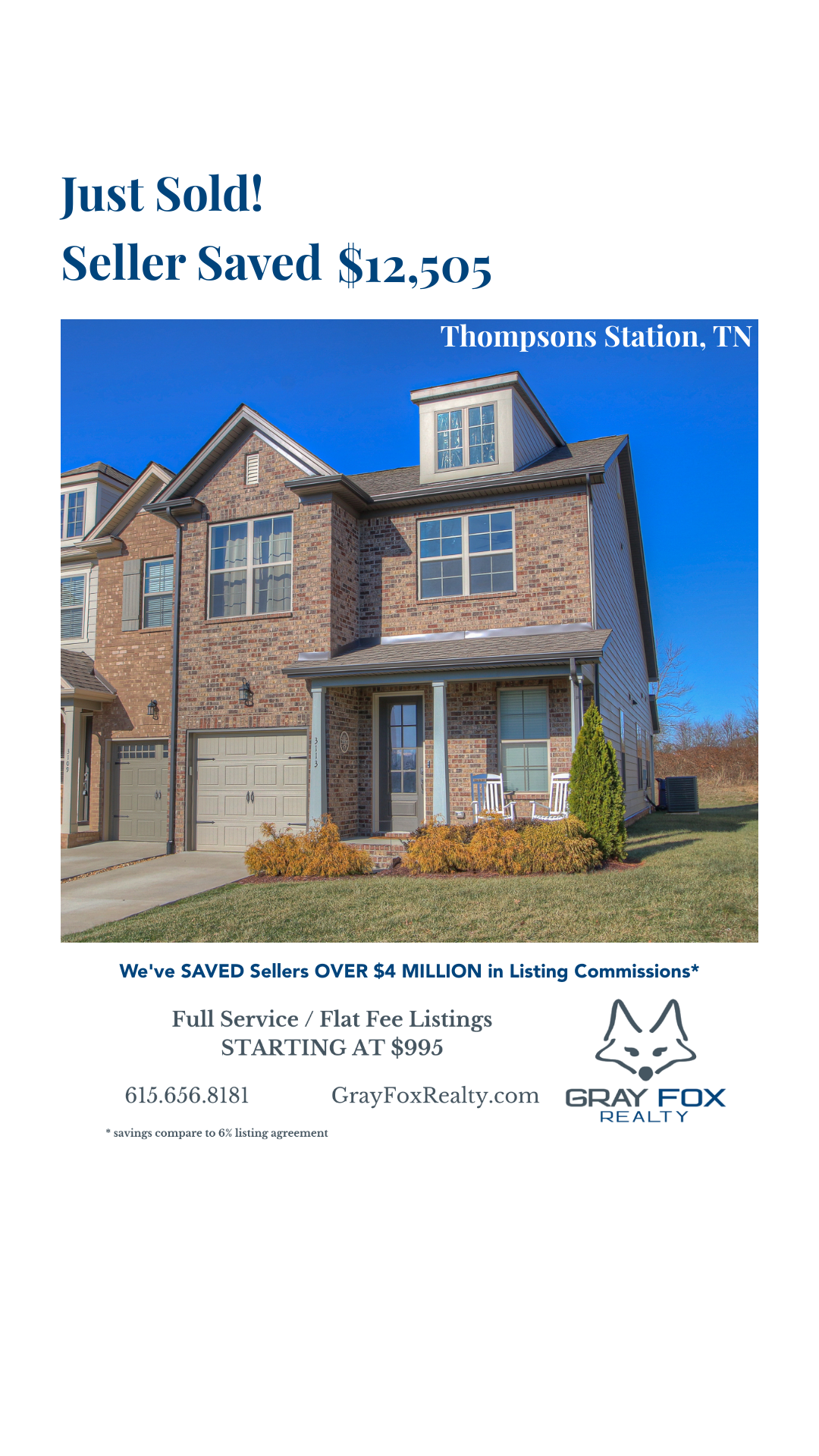 Client sells Canterbury Townhome and saves $12,505 in Commission header image.