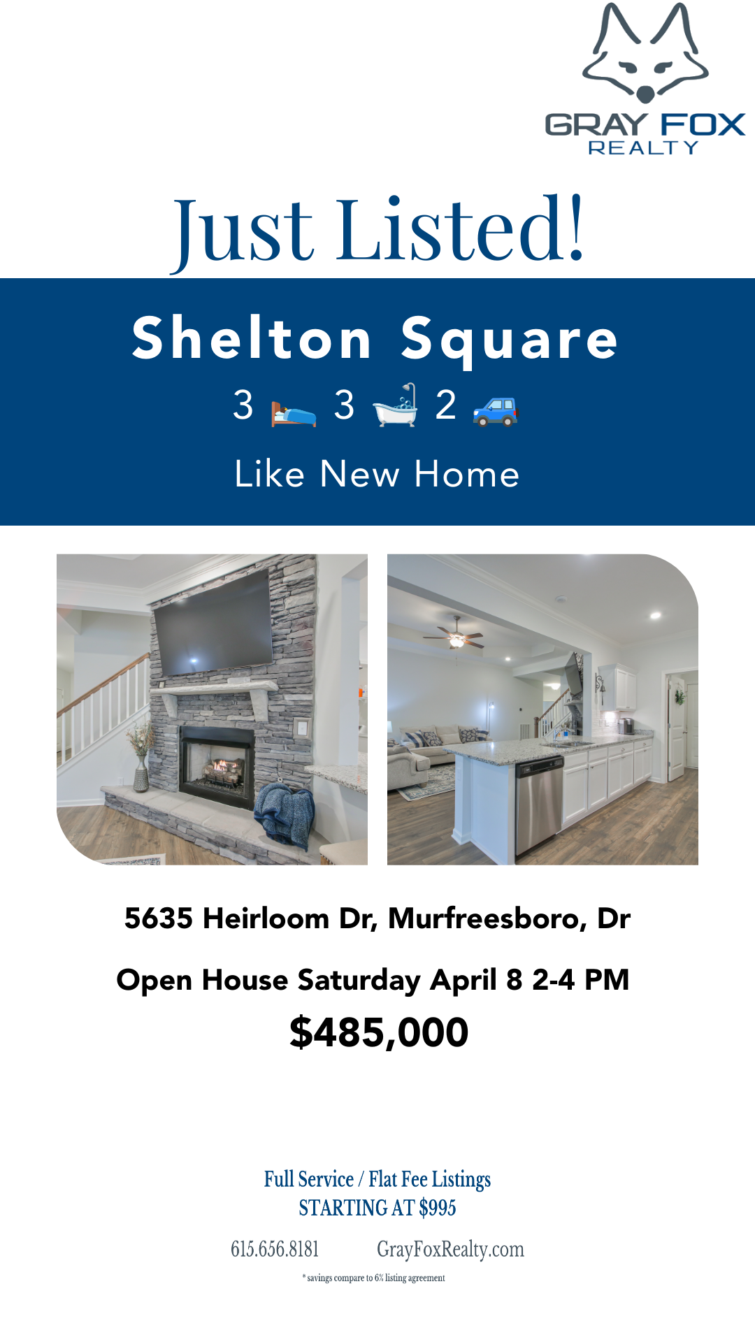 Like new home in Shelton Square in Murfreesboro header image.