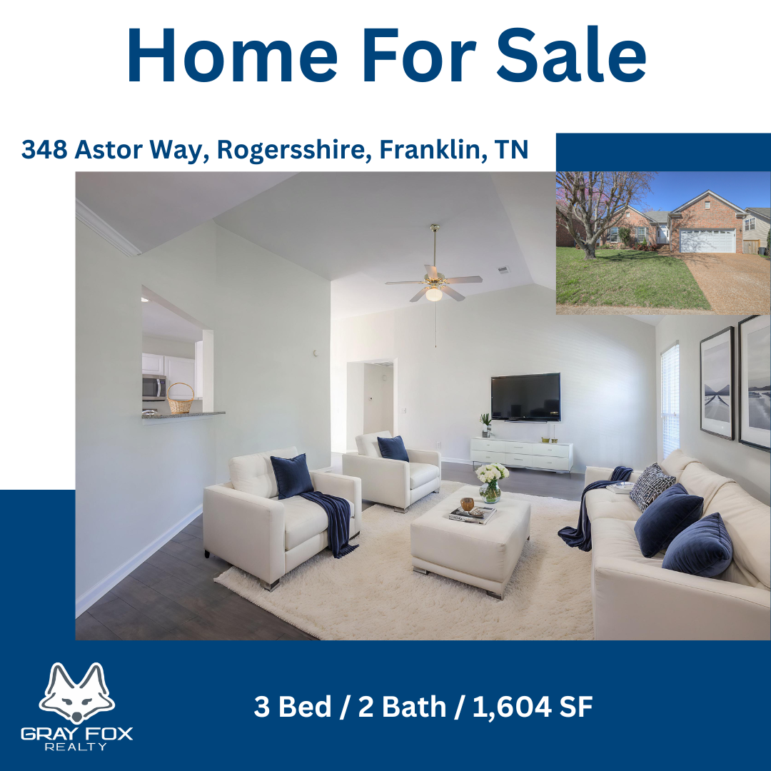 Freshly Updated One-Level Home in Rogersshire, Franklin, TN header image.