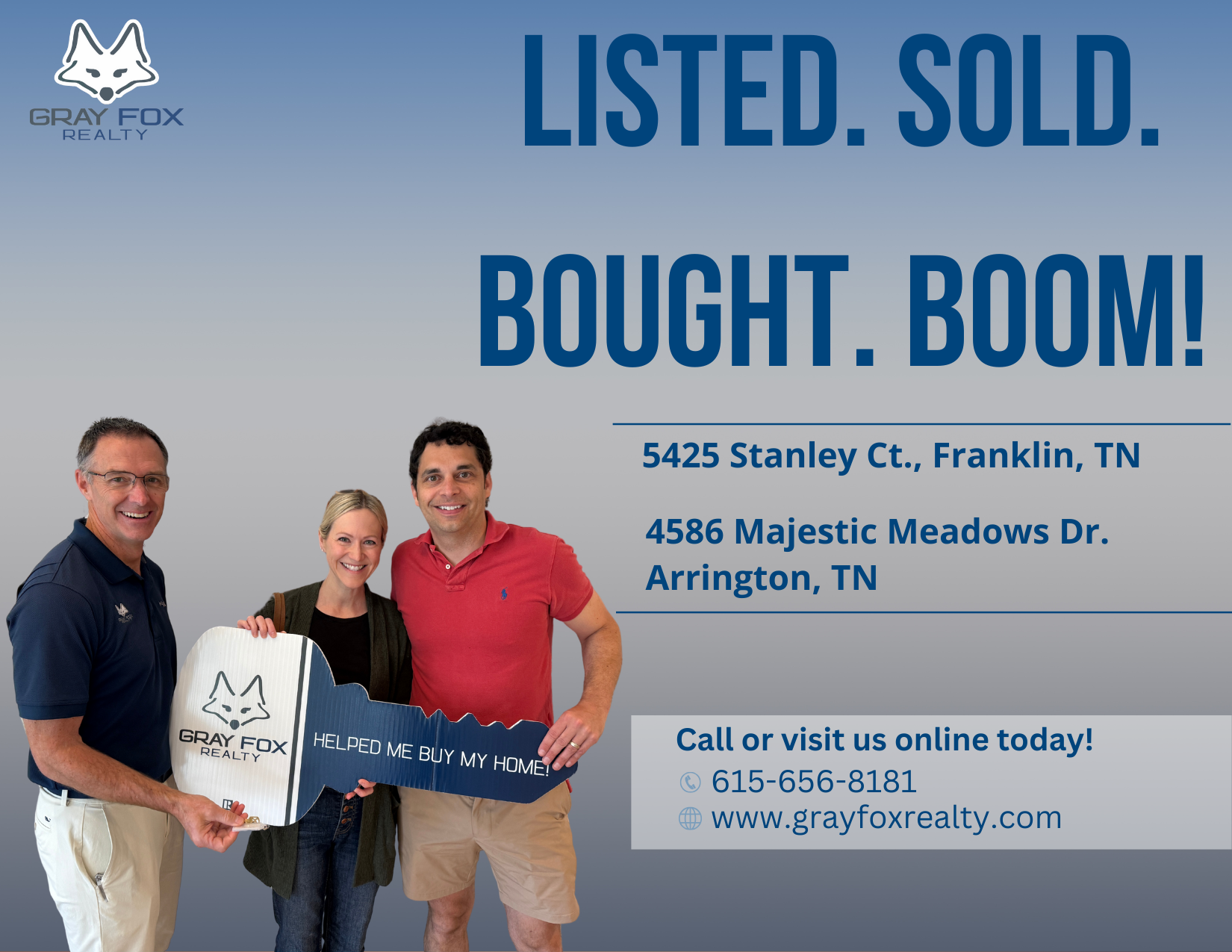 List. Sold. Bought. BOOM! header image.