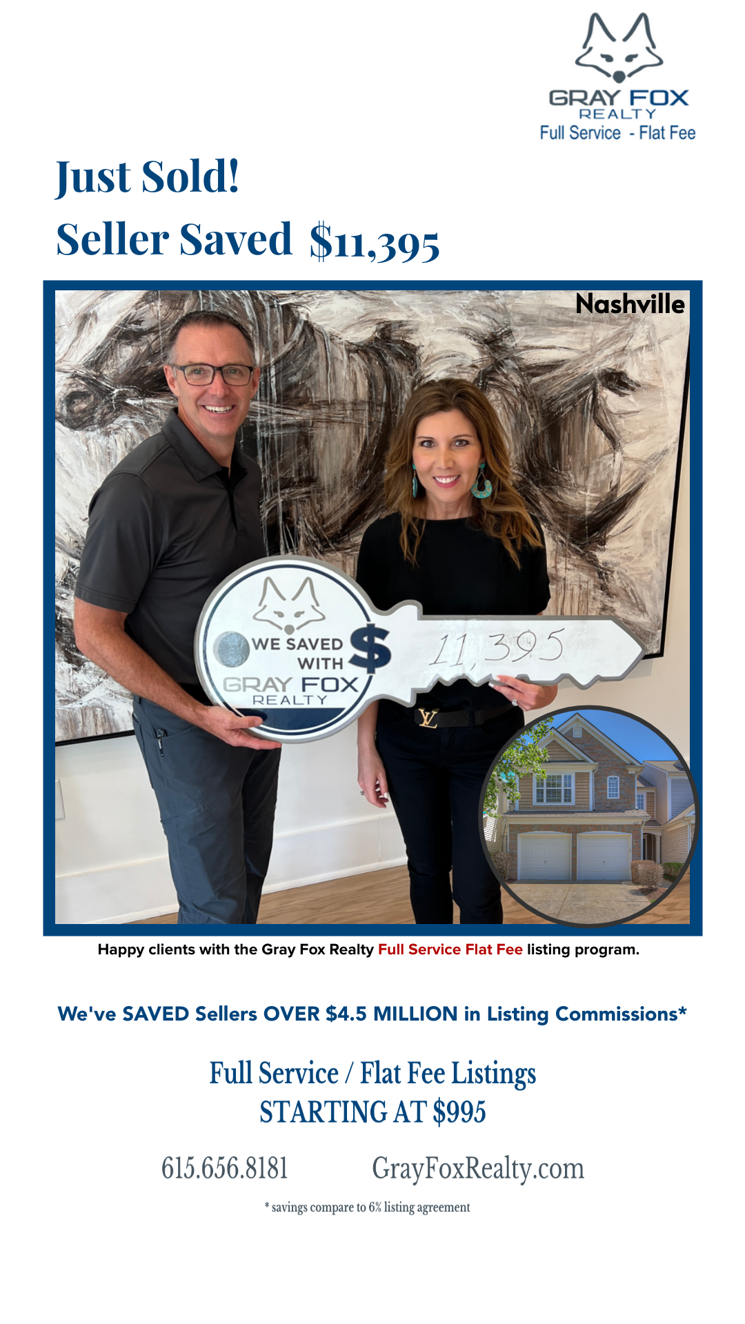 Not all Flat Fee Companies are created equal and this seller is happy to have found Gray Fox Realty header image.